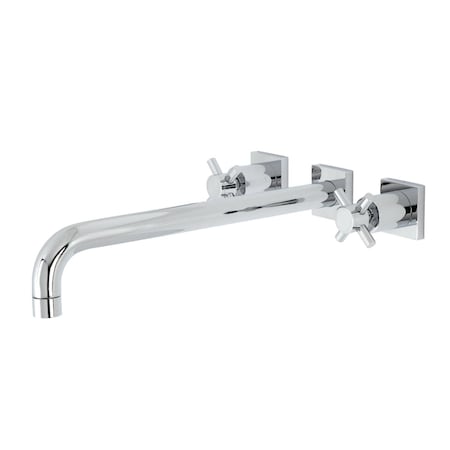 Kingston Brass KS6041DX Wall Mount Tub Faucet, Polished Chrome KS6041DX